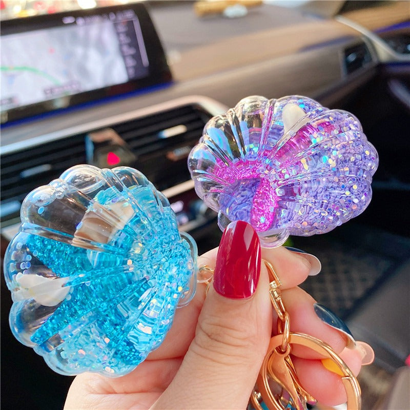 Wholesale Starfish Floating Bottle Acrylic Liquid Keychain